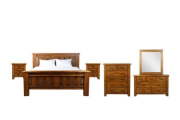 Picture of FLINDERS 4PC/5PC/6PC Bedroom Combo in Queen/Super King Size (Solid Pine Wood)
