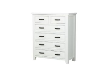 Picture of FRANCO 6-DRawer Solid NZ Pine Tallboy (White)