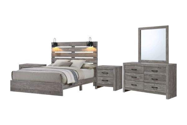 Picture of CROWN Bedroom Combo in Queen Size (Grey) - 5PC 