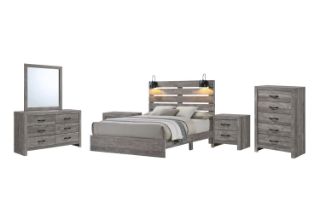 Picture of CROWN Bedroom Combo in Queen Size (Grey) - 6PC 