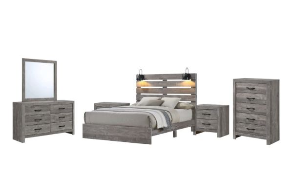 Picture of CROWN Bedroom Combo in Queen Size (Grey) - 6PC 