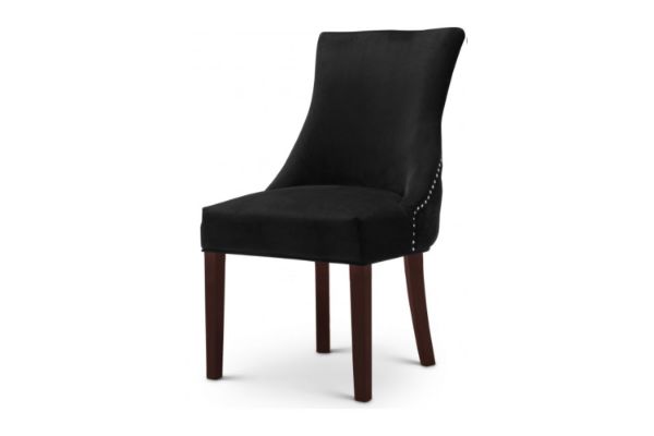 Picture of FRANKLIN Velvet Dining Chair with Solid Rubber Wood Legs (Black)