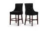 Picture of FRANKLIN Velvet Counter Chair Solid Rubber Wood Legs (Black) - Single