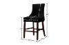 Picture of FRANKLIN Velvet Counter Chair Solid Rubber Wood Legs (Black) - Single