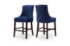 Picture of FRANKLIN Velvet Counter Chair Solid Rubber Wood Legs (Navy Blue) - Single