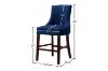 Picture of FRANKLIN Velvet Counter Chair Solid Rubber Wood Legs (Navy Blue) - Single