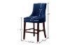 Picture of FRANKLIN Velvet Counter Chair Solid Rubber Wood Legs (Navy Blue) - 2 Chairs in 1 Carton