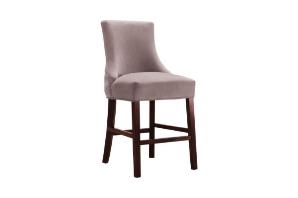 Picture of FRANKLIN Velvet Counter Chair Solid Rubber Wood Legs (Pink)