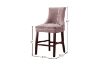 Picture of FRANKLIN Velvet Counter Chair Solid Rubber Wood Legs (Pink) - 2 Chairs in 1 Carton