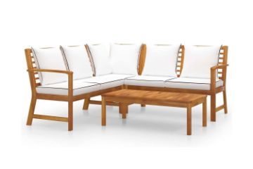 Picture of WATFORD Solid Acacia Wood Outdoor Corner Sofa Set 