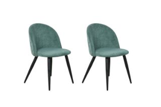 Picture of SOLIS Dining Chair with Black Metal Legs (Green) - 2 Chairs in 1 Carton