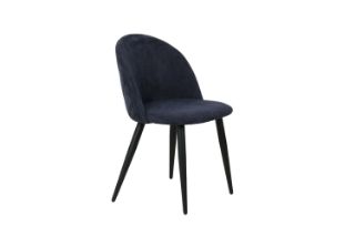 Picture of SOLIS Dining Chair with Black Metal Legs (Dark Blue) - Each