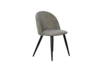 Picture of SOLIS Dining Chair with Black Metal Legs (Grey) - Single