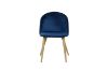 Picture of SOLIS Velvet Dining Chair with Wood Color Metal Legs (Blue) - Single