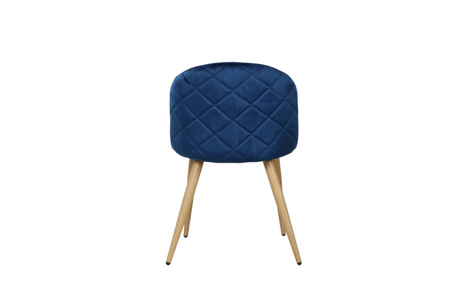 SOLIS Velvet Dining Chair with Wood Color Metal Legs (Blue) - Single