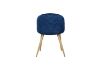 Picture of SOLIS Velvet Dining Chair with Wood Color Metal Legs (Blue) - Single