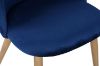 Picture of SOLIS Velvet Dining Chair with Wood Color Metal Legs (Blue) - Single