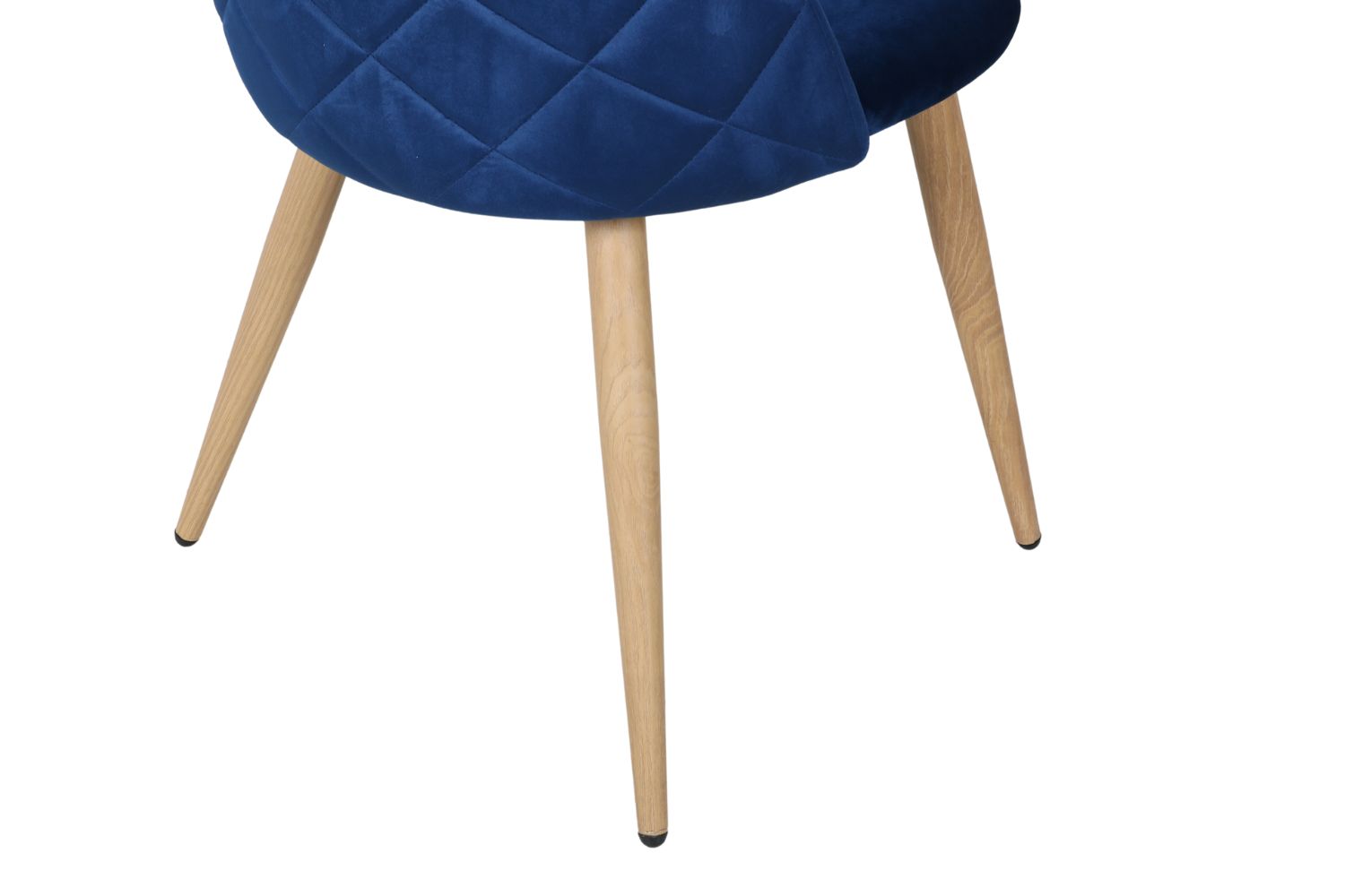 SOLIS Velvet Dining Chair with Wood Color Metal Legs (Blue) - Single