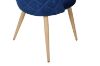 Picture of SOLIS Velvet Dining Chair with Wood Color Metal Legs (Blue) - Single