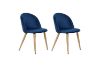 Picture of SOLIS Velvet Dining Chair with Wood Color Metal Legs (Blue) - 2 Chairs in 1 Carton
