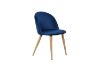 Picture of SOLIS Velvet Dining Chair with Wood Color Metal Legs (Blue) - 2 Chairs in 1 Carton
