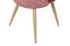 Picture of SOLIS Velvet Dining Chair with Wood Color Metal Legs (Rose Pink)