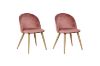 Picture of SOLIS Velvet Dining Chair with Wood Color Metal Legs (Rose Pink)