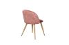 Picture of SOLIS Velvet Dining Chair with Wood Color Metal Legs (Rose Pink) - Single