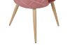 Picture of SOLIS Velvet Dining Chair with Wood Color Metal Legs (Rose Pink) - Single