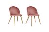 Picture of SOLIS Velvet Dining Chair with Wood Color Metal Legs (Rose Pink) - Single