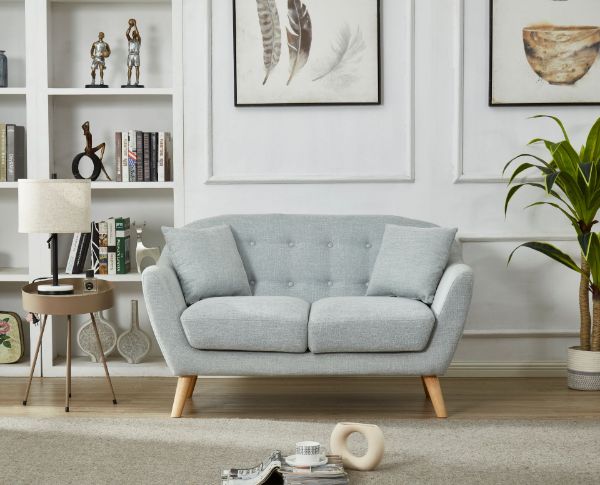 Picture of LUNA Sofa with Pillows (Light Grey) - 2 Seater