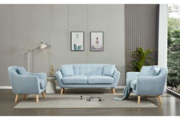 Picture of LUNA 3/2/1 Seater Sofa with Pillows (Light Blue)