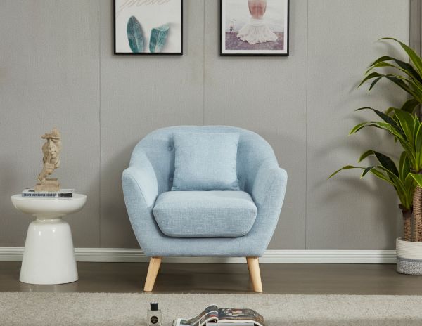 Picture of LUNA Sofa with Pillows (Light Blue) - 1 Seater