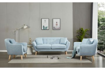 Picture of LUNA Sofa with Pillows (Light Blue) - 3 Seater