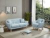 Picture of LUNA Sofa with Pillows (Light Blue) - 3+2+1 Sofa Set