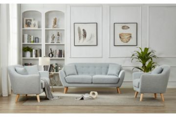 Picture of LUNA 3/2/1 Seater Sofa with Pillows (Light Grey)