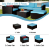 Picture of HAMPTON 6PC Modular Outdoor Lounge Sofa Set (Mix Brown and Blue)