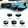 Picture of HAMPTON 6PCS Outdoor Modular Patio Sofa Set (Mix Brown and Blue)
