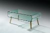 Picture of MURANO 110 Box Bent Glass Coffee Table with Wooden Legs