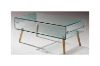 Picture of MURANO 110 Box Bent Glass Coffee Table with Wooden Legs