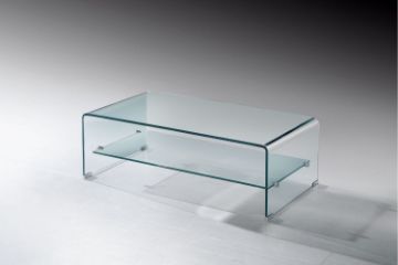 Picture of MURANO 120 Bent Glass Coffee Table with Shelf