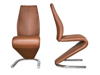 Picture of DIVA Z-Shape Dining Chair (Brown) - 2 Chairs in 1 Carton