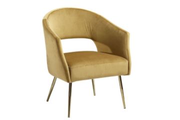Picture of MELINDA Velvet Accent Chair (Mustard)