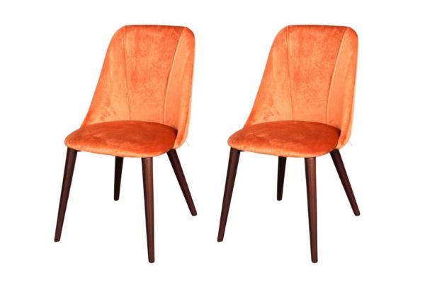 Picture of SOLACE Velvet Dining Chair (Orange) - 2 Chairs in 1 Carton
