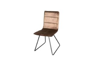 Picture of ZENITH Velvet High Back Dining Chair (Brown) - Each