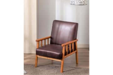 Picture of BARNHOUSE  Spotted Microfiber Armchair (Dark Brown)