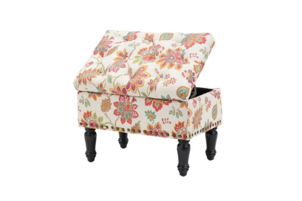 Picture of ROUX Fabric Storage Ottoman (Flower)