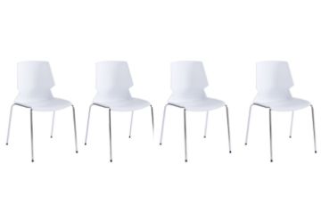 Picture of EVOLVE Stackable Dining/Visitor Chair (White) - 4 Chairs in 1 Carton