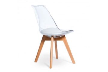 Picture of EFRON Dining Chair with White  Cushion (Clear) - Each