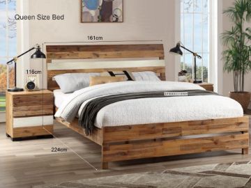Picture of LEAMAN King Size Bed Frame (Acacia Wood)